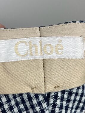 Chloé Navy and White gingham pants